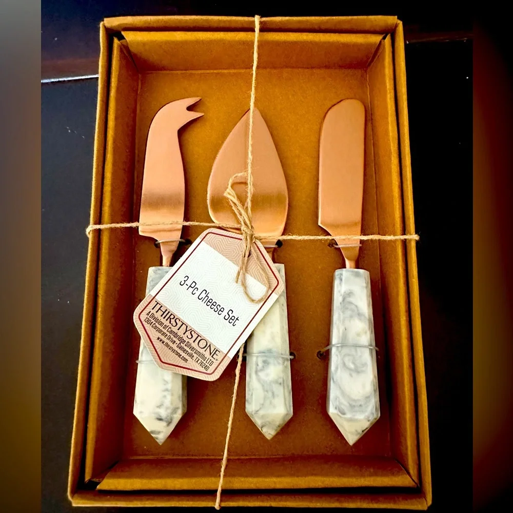 NWT Thirstystone 3-Рc. Marbleized-Handle Cheese Tool Set